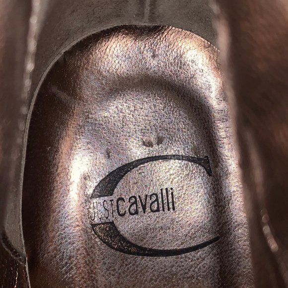 Just Cavalli Python-effect and leather ankle boots - Picture 6 of 8